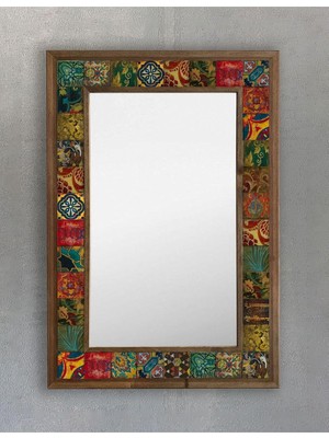 Die Grup Tr Oscar Stone Decor Masif Çerçeveli Mozaik Taş Ayna 43 cm x 63 cm AYN4060-014