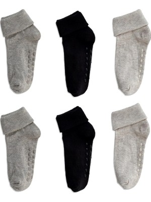 Die Grup Tr Monochrome Series Organik Pamuklu Kaydırmaz Çocuk-Bebek Çorabı 6'li Set