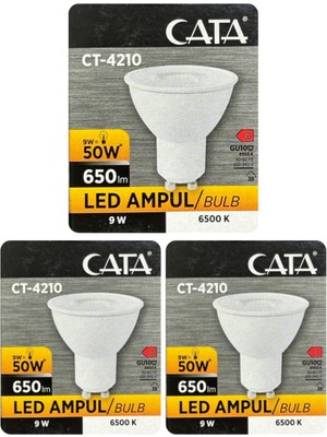 Die Grup Tr 9W (50W) Beyaz Işık 6500K GU10 Duylu LED Spot Ampul, 3 Adet