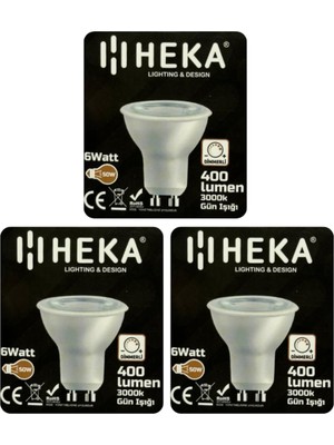 Die Grup Tr 6W (50W) 3000K Sarı Işık GU10 Duylu Dim Edilebilir LED Spot Ampul, 3 Adet