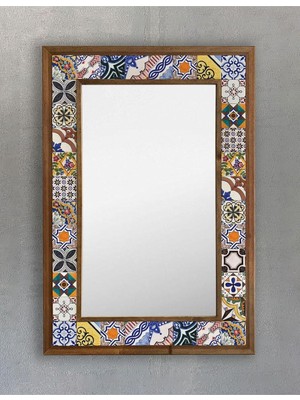 Die Grup Tr Oscar Stone Decor Masif Çerçeveli Mozaik Taş Ayna 43 cm x 63 cm Tile Desen AYN4060-031