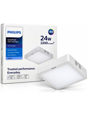 Die Grup Tr Smartbright 24W LED Sıva Üstü Kare Tavan Armatürü – 2200 Lümen, 3000K Sarı Işık, 29,5X29,5 Cm, 220V, Beyaz Kasa