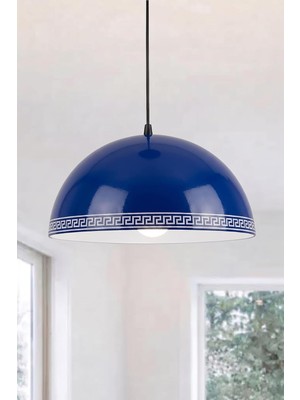 Die Grup Tr Luna Luxury Metal Sarkıt Avize, Bohem Tavan Lambası ve Salon Oturma Odası Aydınlatması - Lacivert - 30 cm – Modern Dekoratif Avize, Tavan Aydınlatması