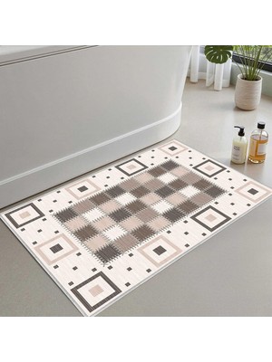 Die Grup Tr 2'li Set Banyo Paspası, Yumuşak Banyo Halısı, Kaymaz Dot Tabanlı, Su Emici, Makinede Yıkanabilir - 40X60-50 x 80 cm