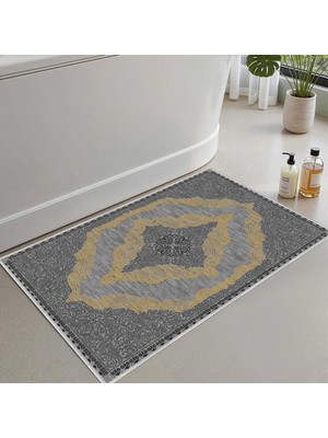 Die Grup Tr 2'li Set Banyo Paspası, Yumuşak Banyo Halısı, Kaymaz Dot Tabanlı, Su Emici, Makinede Yıkanabilir - 40X60-50 x 80 cm