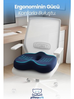Die Grup Tr Pillowart Visko Yeni Nesil Oturma Minderi Ortopedik Kuyruk Sokumu Visco Minder Lacivert 30 x 45