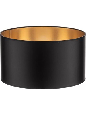 Die Grup Tr Levaillant Siyah Abajur Şapka & Başlık - Içi Gold Kaplama, 30 cm Çap, 21 cm Yükseklik - Özel Üretim & Kusursuz Işçilik