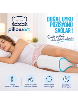 Die Grup Tr Pillowart Ortopedik Visco Bacak Arası Yastık – Ergonomik Diz Arası Destek ve Yan Yatış Uyku Yastığı