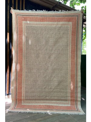 Die Grup Tr Bahama Çizgili Modern Kiremit Bej Iskandinav Kilim 306, 80 x 150