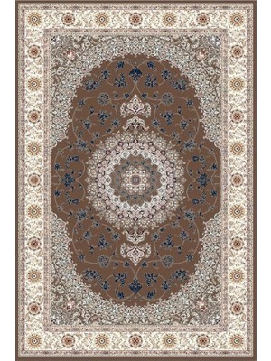 Die Grup Tr Siva Klasik Desenli Jüt Taban Dokuma Halı, Salon, Oturma ve Yatak Odası Için, Kahverengi, 120X180 cm