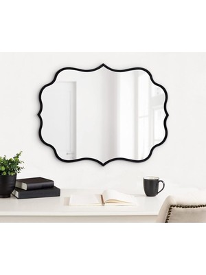 Die Grup Tr 60X80 Duvar Dekor Aynası/duvar Aynası/konsol Aynası/estetik Ayna Siyah 60 x 80