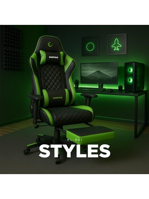 Die Grup Tr Styles KL-R61 Yeşil/siyah Gaming Oyuncu Koltuğu