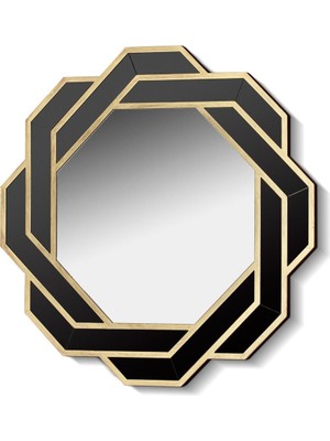Die Grup Tr Seta Wall-Art 016 Black Gold Duvar Aynası 50 * 50 * 2 cm