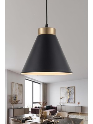 Die Grup Tr Liva Gold Metal Sarkıt Avize, Bohem Tavan Lambası ve Salon Oturma Odası Aydınlatması - Siyah - 20 cm – Modern Dekoratif Avize, Tavan Aydınlatması