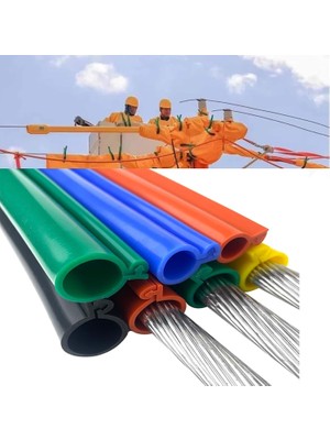 Die Grup Tr Kablo Koruyucu, Yüksek Gerilim Yalıtım Kılıfı, Çıplak Iletkenler Için Dayanıklı Silikon Koruyucu, 10FT Klipsli Kapak, Dış Mekan Elektrik Güvenliği, Id 80MM (3.1in) - Siyah