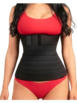 Die Grup Tr Waist Wrap Kum Saati Etkili Bel Korse Ayarlanabilir Dolamalı Toparlayıcı Sıkılaştırıcı Bel Bandı Siyah - Unisex