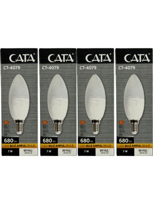 Die Grup Tr CT-4079 LED Ampul, 7W, 6400K Beyaz Işık, E14 Duylu, 4 Adet