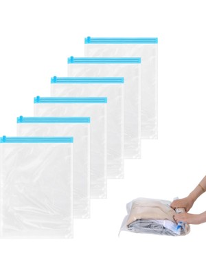 Die Grup Tr Seyahat Için Sıkıştırma Torbaları 6'li Paket Uzay Tasarrufu Vakum Saklama Torbaları Giysiler Için 35X50CM Orta Vakum Torbaları Seyahat Seyahat Temelleri Için Pompa Gerekmez Seyahat Vakum Torbaları