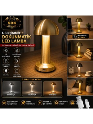 Die Grup Tr Mantar Lamba/led Masa Lambası/şarjlı Gece Lambası