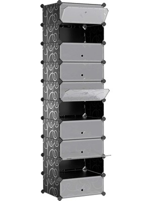 Die Grup Tr 10 Seviyeli Ayakkabı Dolabı, Dıy, Pp Plastikten, Devrilme Korumalı, 48 x 36 x 173 Cm, Siyah LPC10H