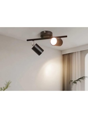 Die Grup Tr Panasonıc Ampullü Ikili LED Spot Aplik Avize Armatür Harekli Metal Gün Işı LED Ampul Dahildir Hareketli Başlık MYL003335