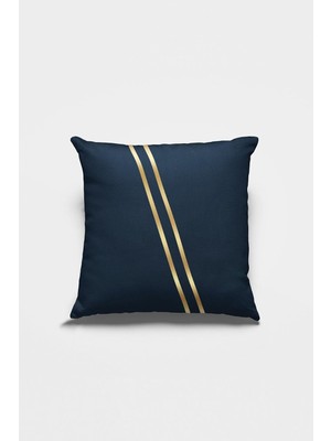 Die Grup Tr Lacivert Dekoratif Kırlent Yastık Kılıfı Gizli Fermuar Çift Taraflı Premium Kumaş 43X43CM KRL1004