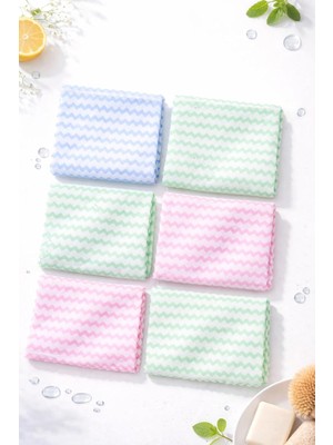 Die Grup Tr 6 Adet Mikrofiber Bez 28X30, Süper Emici Mercan Polar Kumaş, Koku Yapmaz, Nem ve Bakteri Önler Çeyiz