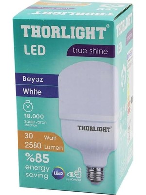 Die Grup Tr Thorlıght T-30B 30W E27 Torch T-Shape Beyaz LED Ampul 2580 Lumen - 6400K - 18000 Saat - 2835 Smd LED