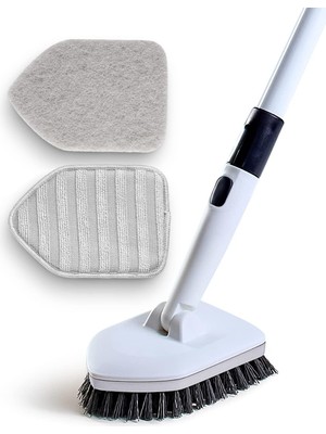 Die Grup Tr Duş Temizleyici 3'ü 1 Arada Uzatılabilir Uzun Saplı 147,32 cm Temizleme Fırçası - Banyo Mutfak Tuvalet Duvar Küveti Fayans Lavabo Temizlemek Için Çizilmez Duş Fırçası (Gri)