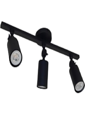 Die Grup Tr Spot Mat Siyah Metal LED Spot Avize Harekli Aplik Armatür Gün Işığı LED Ampul Dahildir MYL002636