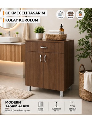 Die Grup Tr Mutfak Set Altı Ocak Dolabı (Ceviz)