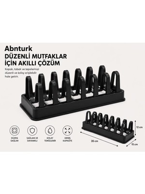 Die Grup Tr 6 Bölmeli Plastik Tencere Tava Kapağı Tabak Organizeri-Dolap Içi Mutfak Düzenleyici-Renk Garantisi Yoktur