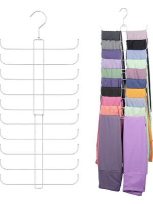 Die Grup Tr Klozet Askısı Için Legging Organizatör, Kız ve Yetişkin Xs/s Taytları Için 2 Paket Dönebilen Sağlam Askı, 20 Tayta Kadar Tutar, Yer Tasarruflu Dolap Düzenleyicileri ve Saklama, Gümüş