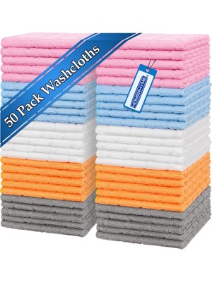 Die Grup Tr Mikrofiber Keseler, 50'li Paket Yüz Havlusu, Yumuşak Tüy Bırakmayan Hızlı Kuruyan Parmak Ucu El Havluları, Banyo, Salon, Spor Salonu, Otel, Mutfak, Ter Için Toplu Emici Yeniden