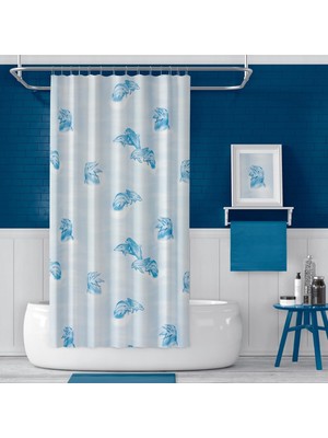 Die Grup Tr Banyo Perdesi 7085 2X110X200, Perde Borusu Askı Aparatı Köşe Boru Beyaz Hediyeli, Duş Perdesi Seti