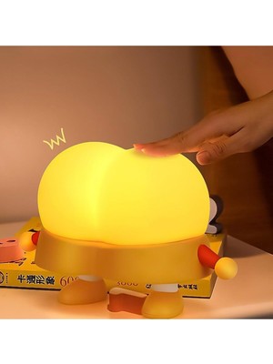 Die Grup Tr Yumuşak Popo Dokunmatik Gece Lambası, Silikon LED Masa Lambası, Bej, 11 x 12 cm