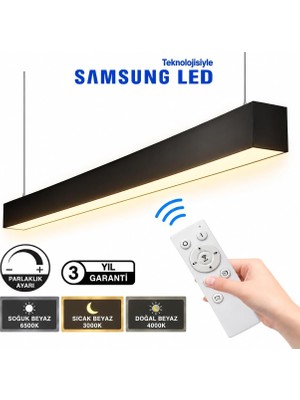 Die Grup Tr Kumandalı LED Linear Aydınlatma 100 cm 5X8CM Siyah Aluminyum Gövde