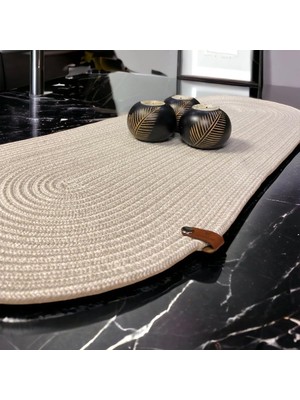 Die Grup Tr Modern Doğal Jüt, Hasır, Amerika Servis, Masa,sehpa Örtüsü Runner. 30X80 Krem 30 x 80