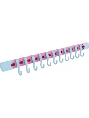 Die Grup Tr Yapışkanlı Portatif, Mobilya, Duvar, Dolap, Banyo Organizer Askılık, 10 Kancalı, 30 cm