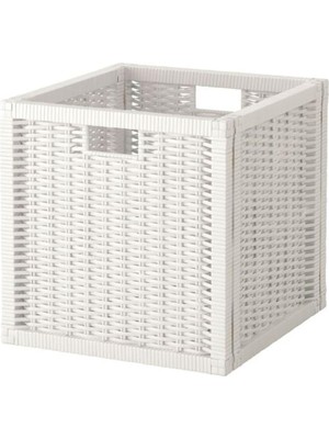 Die Grup Tr Rattan Beyaz Renk Sepet Kutu Düzenleyici, 32X35X32 Cm, Çok Amaçlı Kullanım