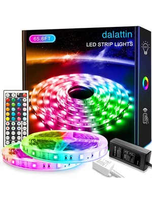 Die Grup Tr 20 M Rgb 5050 LED Işıklar Yatak Odası Renk Değiştiren LED Şerit Işıklar 44 Tuşlu Uzaktan Kumandalı, Ev Temel, Yatak Odası Odası Parti Dekorasyonu, Festival Dekoru, 2 Rulo 10 M