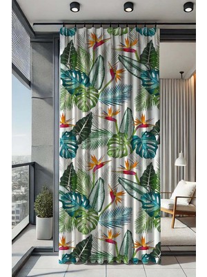 Die Grup Tr Nelazım Su Geçirmez Desenli Oxford Balkon Perdesi, 200 x 140, MONSTERADESENOXFORDBALKONPERDE200X140M, Monstera