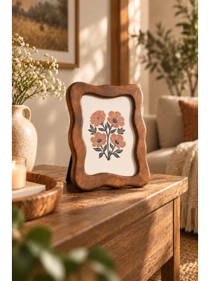 Die Grup Tr Doğal Masif Akasya Ağacı Dalgalı Fotoğraf Çerçevesi 15X20 cm - Masa ve Konsol Üstü Ahşap Resim Çerçevesi