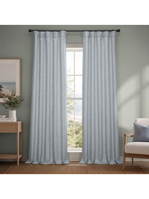 die grup tr  keten karartma perdeleri, 213 cm uzunluğunda, yatak odası ve oturma odası ıçin lüks keten perdeler (1 panel), 127 x 213 cm, gri (heather grey)