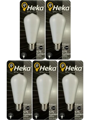 Die Grup Tr 6W (46W) 3000K Sarı Işık E27 Duylu Soft LED ST64 Filament Ampul, 5 Adet