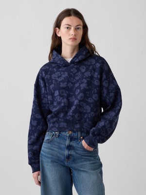 Gap Kadın Koyu Mavi Vintagesoft Crop Logo Sweatshirt