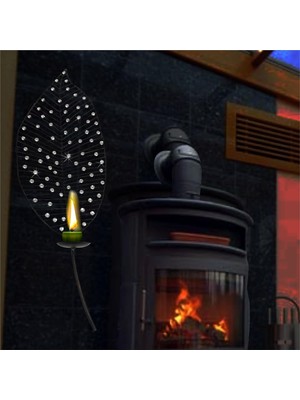 Die Grup Tr M3 Decorium Büyük Duvar Taşlı Yaprak Şamdan Mumluğu Mumluk Meşale