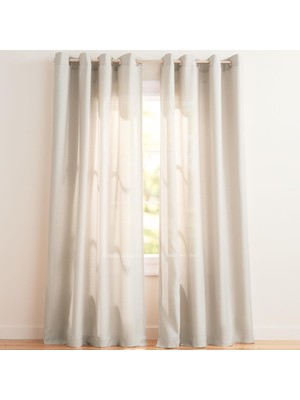 Die Grup Tr Curtains Loha Keten Gromet Üst Perde Panel Çifti, 54X84, Doğal