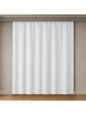 Die Grup Tr Blackout Karartma Fon Perde, Siparişe Özel Dikim | Gündüz Bile Karartır, Isı Yalıtımlı Tek Kanat | Düz Kornişe Hazır | Beyaz, 150 cm Genişlik x 200 cm Uzunluk