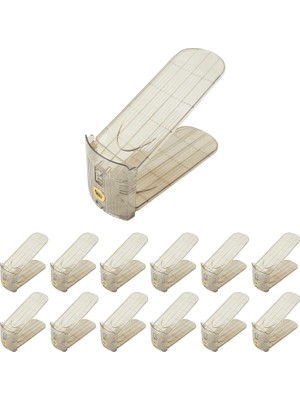 Die Grup Tr 12'li Ayarlanabilir 3 Kademeli Şeffaf Antrasit Ayakkabı Düzenleyici 26 x 11.5 x 19.5 cm